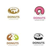 Donut-Bäckerei-Logo-Bild-Kuchen-Food-Design vektor