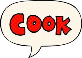 tecknad serie ord laga mat och Tal bubbla i komisk bok stil vektor