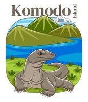 Komodo-Insel-Vektor-Illustration vektor