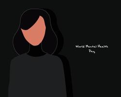 värld mental hälsa dag platt illustration vektor