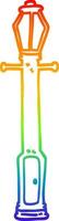 Regenbogen-Gradientenlinie Zeichnung Cartoon Laternenpfahl vektor