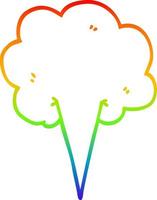 regnbågsgradient linjeteckning tecknad susande moln vektor