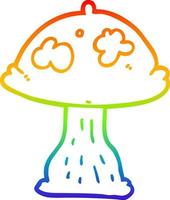 Regenbogen-Gradientenlinie Zeichnung Cartoon-Pilz vektor