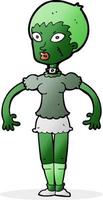 Cartoon-Zombie-Monster-Frau vektor