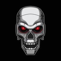 Totenkopf-Cyborg-Kopfgrafik vektor