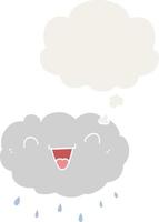 Fröhliche Cartoon-Wolke und Gedankenblase im Retro-Stil vektor