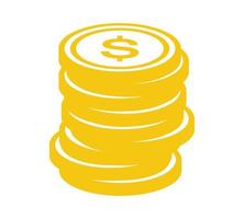 guldmynt ikon. pengar design. guld dollar platt symbol. vektor illustration