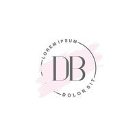 initiales db-minimalistisches logo mit pinsel, initiales logo für unterschrift, hochzeit, mode, schönheit und salon. vektor