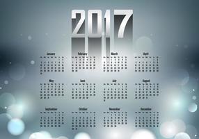 År 2017 Kalender med grå färg vektor
