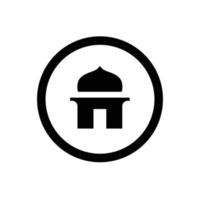 Vektorlogo, Logo oder Icon-Design der islamischen Moschee, kombiniert mit Kreisumriss vektor