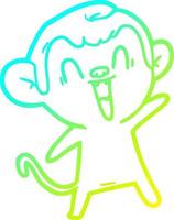 Kalte Gradientenlinie Zeichnung Cartoon lachender Affe vektor