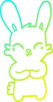 Kalte Gradientenlinie mit niedlichem Cartoon-Kaninchen vektor