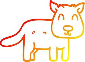 warme Gradientenlinie Zeichnung Cartoon ruhiger Hund vektor