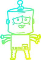 kalte Gradientenlinie Zeichnung Cartoon-Roboter vektor