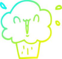Kalte Gradientenlinie Zeichnung Cartoon Cupcake vektor