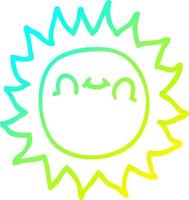 Kalte Gradientenlinie Zeichnung Cartoon glücklicher Sonnenschein vektor