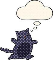 Cartoon-Katze und Gedankenblase im Comic-Stil vektor