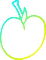 kall lutning linje teckning tecknad serie av ett äpple vektor