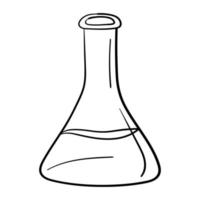 Gekritzelaufkleberflasche mit chemischem Reagenz vektor