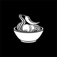 Fleischbällchen in der Tasse würzen. Silhouette der Nudelschüssel für Logo oder Grafikdesignelement. Bakso. Vektor-Illustration vektor