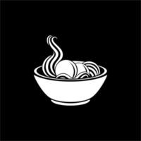 Fleischbällchen in der Tasse. Silhouette der Nudelschüssel für Logo oder Grafikdesignelement. Bakso. Vektor-Illustration vektor