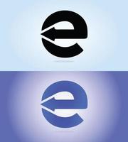 E Brief Logo Symbol Designvorlage. zweifarbiges e-Buchstaben-Vektor-Logo-Design. vektor