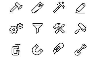 Werkzeuge und Einstellungen Symbole Vektordesign vektor