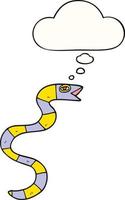 tecknad orm och tankebubbla vektor