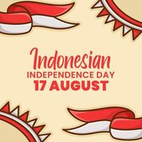 vektorillustration des grafikdesigns mit indonesischem unabhängigkeitstaghintergrund. Feier zum 77. Unabhängigkeitstag vektor