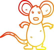 warme Gradientenlinie Zeichnung Cartoon Maus Ratte vektor