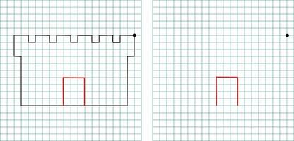 Grafisches Diktat. Arbeitsblatt kindergarten vektor