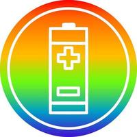 Batterie kreisförmig im Regenbogenspektrum vektor