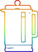 Regenbogen Gradientenlinie Zeichnung Cartoon Wasserkocher vektor