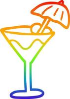 regnbågsgradient linjeteckning tecknad cocktail vektor