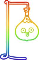 Regenbogen-Gradientenlinie, die Cartoon-Wissenschaftsexperiment zeichnet vektor