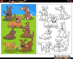 Cartoon Hunde Tierfiguren Malseite vektor