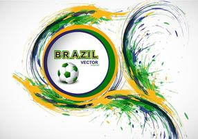 Stänk av brasilianska flaggfärg med fotboll vektor