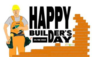 Tag der Bauarbeiter, Tag der Ingenieure, Tag der Kranführer, Tag der Architekten, Tag der Arbeit Konzeptvektorillustration