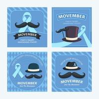 Movember social media posta vektor