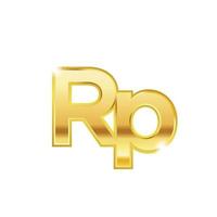 Goldenes Rupiah-Symbol isoliertes Web-Vektor-Symbol. Rupiah trendiges Vektorsymbol im 3D-Stil vektor