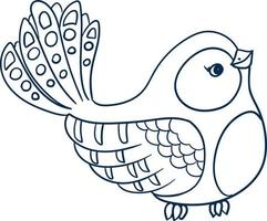 kleiner Vogel im Cartoon-Stil, Handzeichnung, Skizze Doodle monochrome Vektorillustration vektor