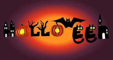 Halloween-Inschrift. Banner, Postkarte zum Thema Halloween. vektor