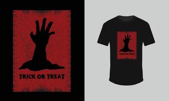 Halloween-T-Shirt-Design, Horror-T-Shirt-Design, rotes schwarzes T-Shirt vektor