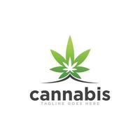 cannabis eller marijuana logotyp design vektor