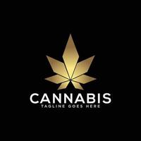 Cannabis- oder Marihuana-Logo-Designvektor vektor