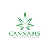 cannabis eller marijuana logotyp design vektor