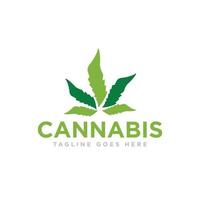 Cannabis- oder Marihuana-Logo-Designvektor vektor