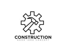 konstruktion byggnad logotyp ikon design vektor