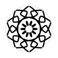 Mandala-Design mit abstrakter Form. Schwarz-Weiß-Vektor. ornament- und dekorationsmotivkonzept. vorlage für tapeten, muster, teppich, textil und nahtlos vektor