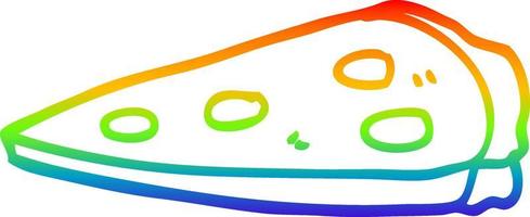 Regenbogen-Gradientenlinie Zeichnung Cartoon-Pizza vektor